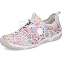 Rieker Sneakers laag lichtbeige / azuur / geel / donkerroze