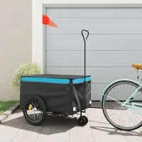 Prolenta Maison Exclusive - Fietsaanhanger, zwart en blauw, 45 kg, staal