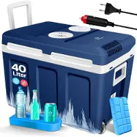 Kesser 40L Thermo Elektrische Koelbox met wielen | voor warm houden en koelen | Coolbox | 12 volt en 230 volt| minikoelkast | thermobox voor auto| boot en camping | met ECO-modus - 40L, Marineblauw