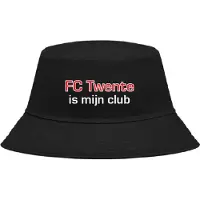Nilton Buckethoed met tekst: FC Twente is mijn club.