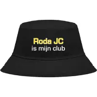 Nilton Buckethoed met tekst: Roda JC is mijn club.