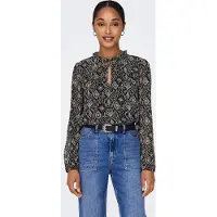 ONLY Blouse 'ONLDitsy' lichtbruin / grijs / zwart
