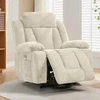 OKWISH Massagestoel 95 X 94 X 107 Cm - Elektrisch Met Trilmassage En Lendenverwarming - Met Sta Op Functie En Usb - Stof - Beige