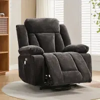 OKWISH Massagefauteuil 95 X 94 X 107 Cm - Met Verwarming, 8 Punt Massage, Sta Op Hulp En Usb - Voor Woonkamer - Stof - Bruin