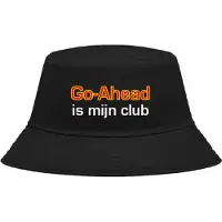 Nilton Buckethoed met tekst: Go-Ahead is mijn club.
