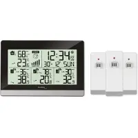 Nextime Weerstation Technoline WS 7065 144x96x38mm zwart/zilver met 3 buitensensors 30m