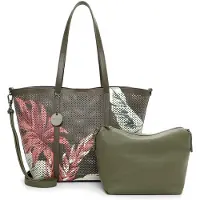 Tamaris Shopper 'Kendra' kaki / koraal / wit