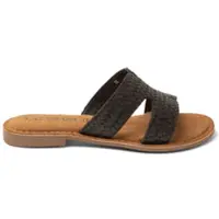 Lazamani Slippers Dames Zwart Leer | Maat 37