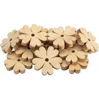 Colorations houten bloem decoratie set - 20 stuks knutselbloemen hout.