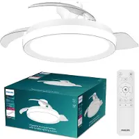 Philips Bliss Plafondventilator met ingebouwde LED-lamp - 3 Intrekbare bladen, diameter: 106cm - 4500 Lumen - Instelbaar wit licht van 2700K tot 6500K - Dimbaar tot 5% - Afstandsbediening - Wit