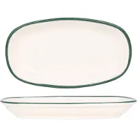 RINART Serveerschaal green edge porselein 30x18 cm set van 2