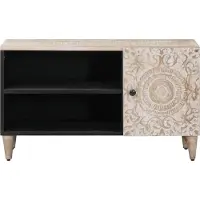 vidaXL TV-kast met plank, wit, 80 x 31,5 x 46 cm, massief mangohout