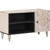 vidaXL TV Kast met plank Wit 80 x 31,5 x 46 cm Massief Mango Hout