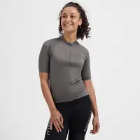 Rogelli Essential II Dames Korte Mouw Fietsshirt - Lange Rits - Grijs
