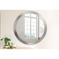 Coloray Bedrukte Spiegel - Imitatiemetaal Spiegel Met Print - 100 cm - Zilver Bedrukte Spiegel - Spiegel Met Print - Wandspiegel Met Print - Wandspiegel Decoratieve Print