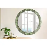 Coloray Bedrukte Spiegel - Tropische bladeren Wandspiegel Met Print - 80 cm - Groente Bedrukte Spiegel - Wandspiegel Met Print - Wandspiegel Decoratieve Print - Bedrukte Spiegel