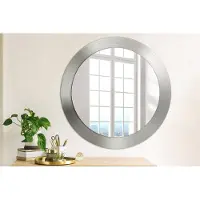 Coloray Bedrukte Spiegel - Imitatiemetaal Wandspiegel Met Print - 70 cm - Zilver Bedrukte Spiegel - Wandspiegel Met Print - Wandspiegel Decoratieve Print - Bedrukte Spiegel