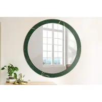 Coloray Bedrukte Spiegel - Bladomtrek Wandspiegel Decoratieve Print - 100 cm - Groente Bedrukte Spiegel - Wandspiegel Decoratieve Print - Bedrukte Spiegel - Spiegel Met Bedrukte Lijst