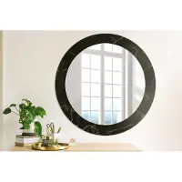 Coloray Bedrukte Spiegel - Marmeren steen Bedrukte Spiegel - 70 cm - Zwart Bedrukte Spiegel - Bedrukte Spiegel - Spiegel Met Bedrukte Lijst - Spiegel Met Decoratie