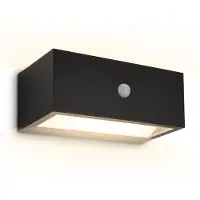 Briloner Dogu - Wandlamp oplaadbaar - buitenlamp met bewegingssensor - buitenverlichting dimbaar - warm wit licht - 18,5 x 9,5 x 7,5 cm - zwart