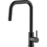 Pure.Sink Elite Steel Crystal-S keukenkraan, matzwart, met uitschuifbare uitloop, model PS8050-10