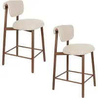 Housecraft living Lee Barkrukken rugleuning 65 cm Beige - Set van 2