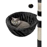 Lionto Katten ligmand set, 2x krabpaal mand Ø40 cm M8 25 cm zwart