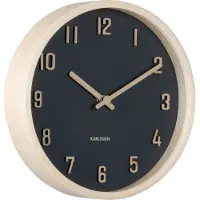 Karlsson Nervadura Wandklok | Ø22cm | Black w. light hout