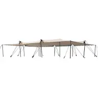 TOOLPORT 9 x 12 m stretchtent, incl. aluminium palen, zandkleur