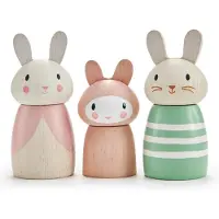 Tender Leaf Toys Preschool - Popje - Konijnenfamilie - 10X4X7Cm - Hout - 3 Jaar