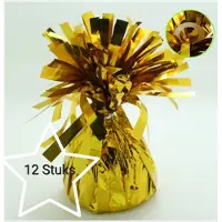 Wefiesta Ballon gewichtje 170 gr Goud Kleur 12 stuks, Verjaardag, Themafeest