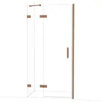 Maxaro Diamond Douchedeur | 100 cm Glanzend koper Helder glas Draaideur