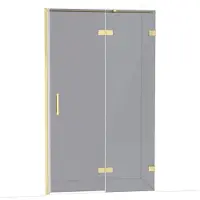 Maxaro Diamond Douchedeur | 120 cm Glanzend lichtgoud Rookglas Draaideur