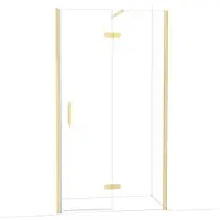 Maxaro Diamond Douchedeur | 110 cm Glanzend lichtgoud Helder glas Draaideur
