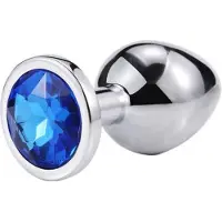 Jumada 's - "Crystal Buttplug Bling Anal - Blauw-Zilver | 28 mm - Beginners analplug