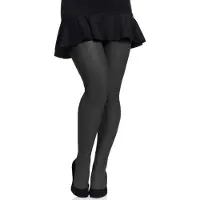 Merry Style Dames Grote maten Panty - 20 DEN - Halsterloos - Polyamide - MS-GB-161 - Zwart - XXXL