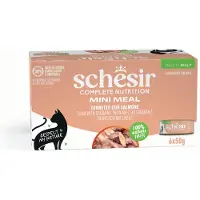Schesir 6x50g Tonijn met zalm Complete Voeding filet in gelei natvoer voor katten