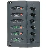 Bep Marine Waterproof 6 Way Toggle Switch Panel Zilver 154 x 110 mm