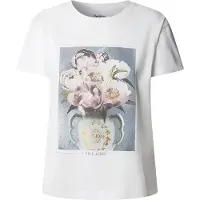 Pepe Jeans Dames Magina T-shirt wit (L), Casual, Katoen, Korte mouwen PL5000181