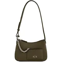 Armani Exchange Dames Schoudertas met groene ketting (OSFA), Casual, Polyester XW001571AF15625U7043