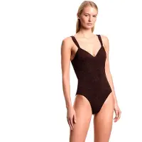 Emporio Armani Dames Bruin Monstera zwempak (L), Strandkleding, Polyester EW003279_AF20241