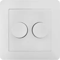LEDVION - LED Duo Dimmer Afdekplaat Wit - Incl.Knop