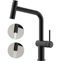 CECIPA MAX Keukenkraan met Uittrekbare Uitloop - Zwart Keukenkraan - Uittrekbaar tot 40 cm - Inclusief Aansluitingen - 360° Hoge Uitloop - Keukenmengkraan