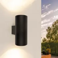 LEDVION - LED Wandlamp met Sensor - GU10 - IP44 - Zwart