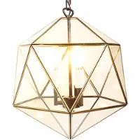 Clayre & Eef Hanglamp 40x40x175cm metaal glas hanglamp eettafel