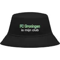 Nilton Buckethoed met tekst: FC Groningen is mijn club.