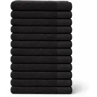 Saphira FRESH Handdoeken – 30x50 cm – Set van 12 – Zwart – 100% Katoen – Ultra Zacht – Hoog Absorptievermogen – Sneldrogend – Hotelkwaliteit