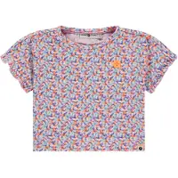 Stains & Stories T-shirt roze Meisjes Stretchkatoen Ronde hals All over print - maat 116
