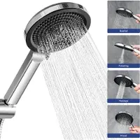 Auralum Max Waterbesparende Douchekop - Douchekop - Regendouche - Wellness - 4 Sproeistanden - Hoge Druk - Hoofddouche - Chroom+Zwart