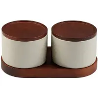 Bavary Terra Porseleinen Canister Set – 2-delig - voorraadpot